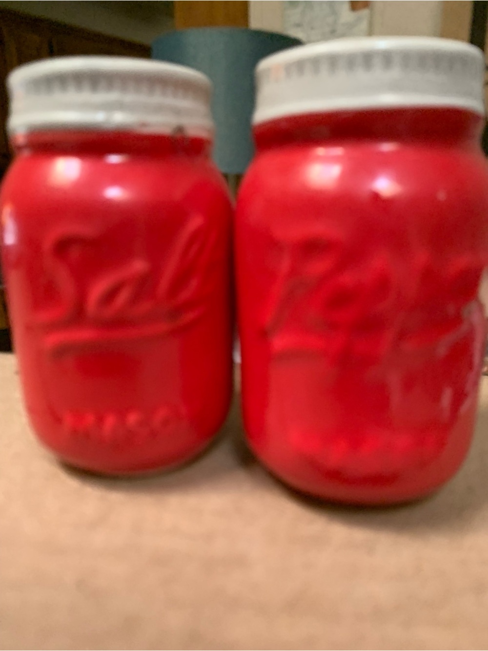 Mason jar shaped salt and pepper shakers